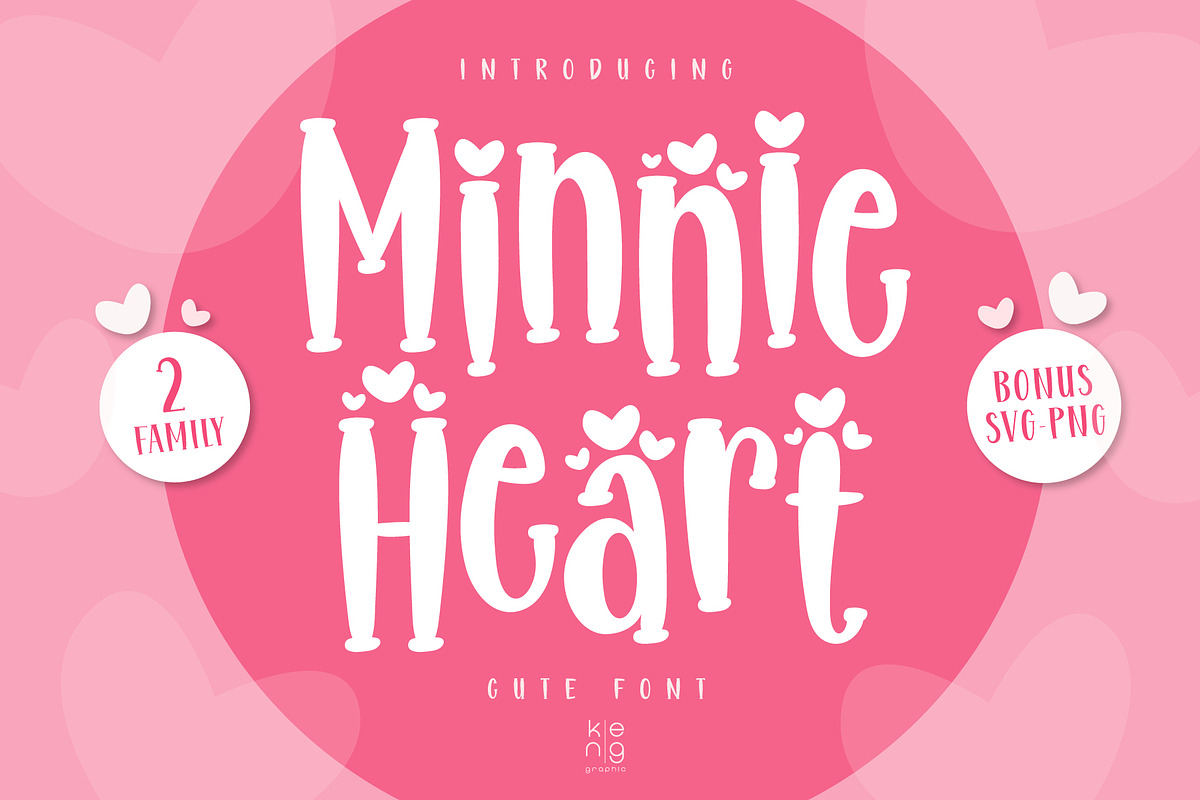 Minnie Heart Font, a Handwritten Font by KengGraphic (Photo 1 of 9)