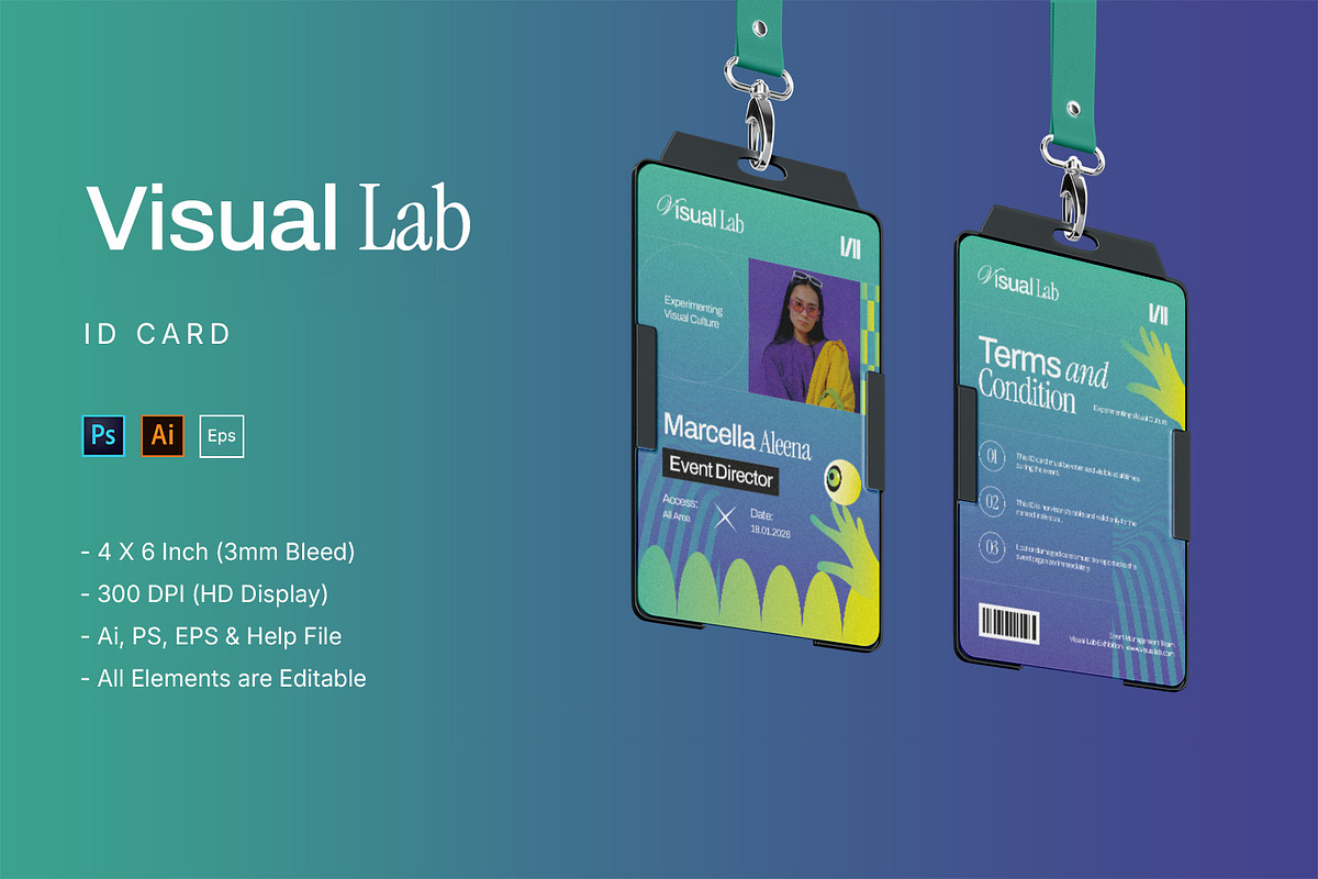 Visual Lab - ID Card, a Card Template by StreaksideStd (Photo 1 of 3)