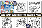 Bold Easy Cute Christmas Coloring, a Seasonal Illustration by Coco Bloom (Thumbnail 1 of 6)