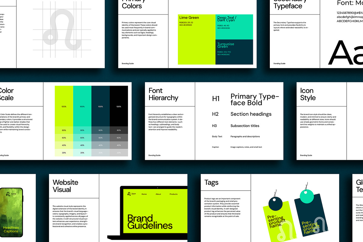 Soma | Brand Guidelines Template, a Presentation Template by Artisan Vibes (Photo 2 of 8)