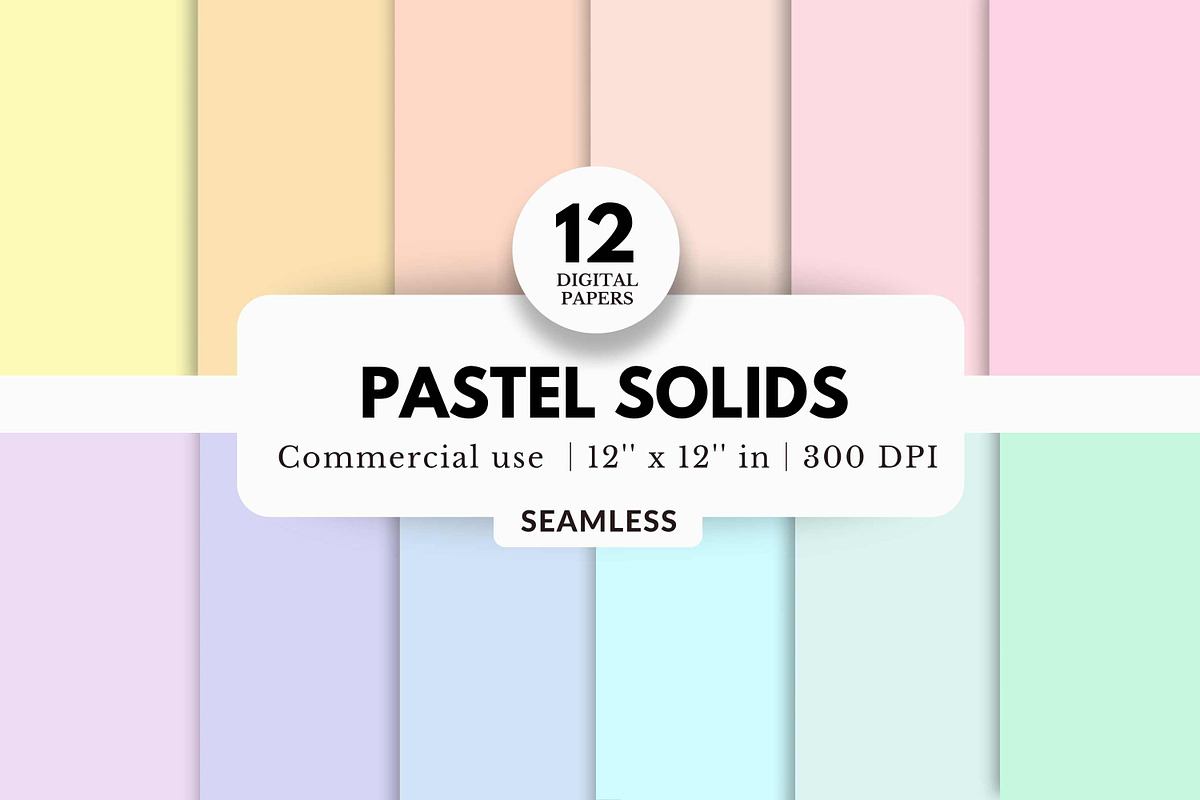 12 Pastel Solid Digital Papers, a Background Graphic by NorthWindPixels (Photo 1 of 4)