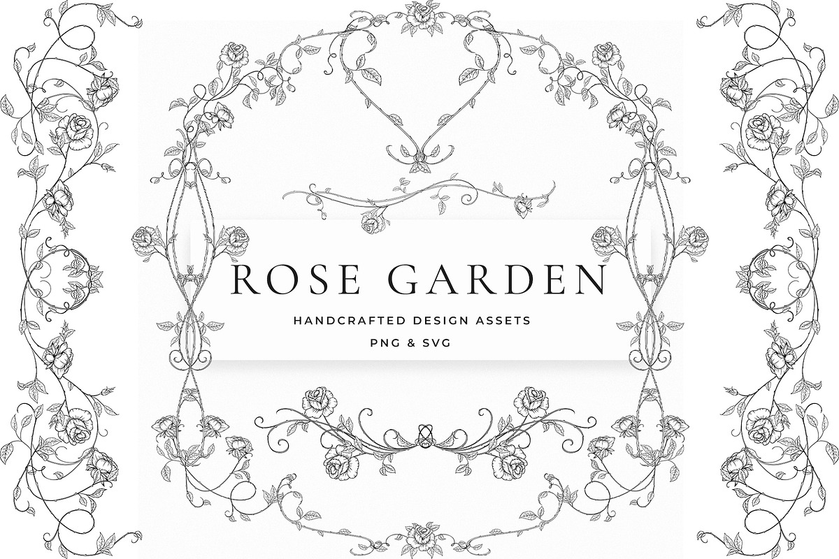 Rose Garden LineArt, a Decorative Illustration by AW Studios (Photo 1 of 9)