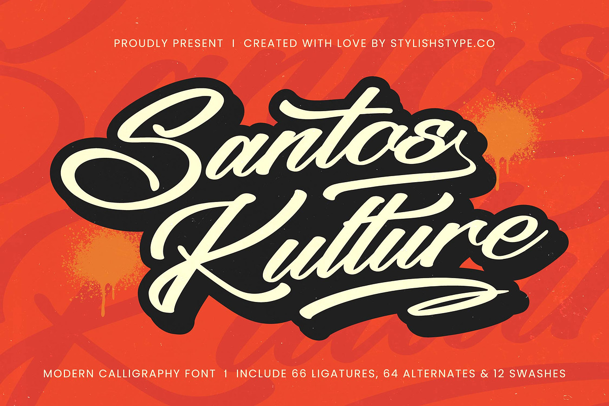Santos Kulture Modern Calligraphy, a Script Font by stylishtype.co (Photo 1 of 20)