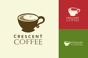 Crescent coffee company logo, a Branding & Logo Template by Saba Vector