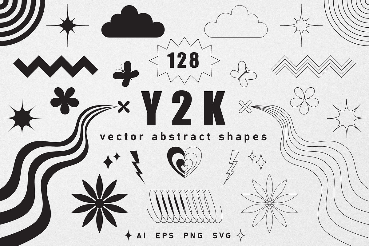 128 abstract Y2K vector shapes, an Object Graphic by Valeria Soloveva (Photo 1 of 6)