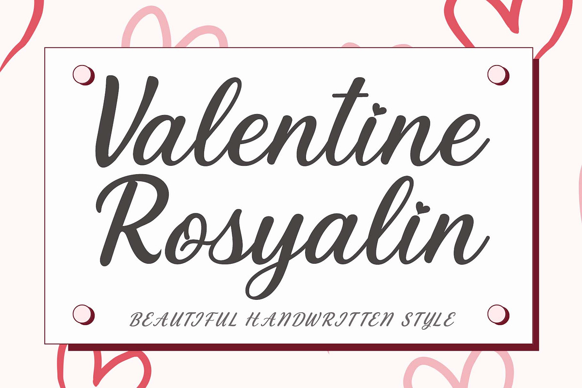 Valentine Rosyalin, a Handwritten Font by Yoga Letter (Photo 1 of 10)