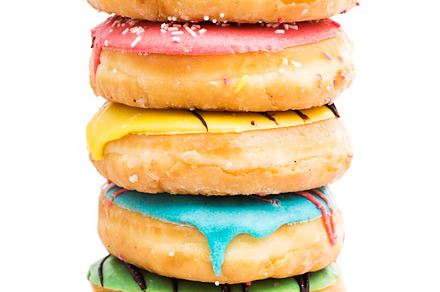 A stack of donuts isolated featuring doughnut, donuts, and stacked