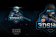 Sniper Mascot Logo Gaming Template, a Branding & Logo Template by Artlogs x Modaldesain (Thumbnail 1 of 2)