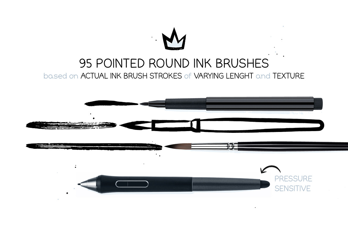 Round Ink Brushes & Splatters, a Brush Add-On by Side Project (Photo 2 of 7)