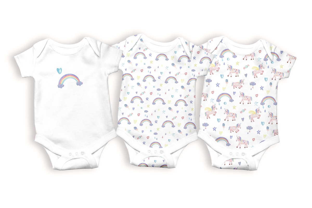Watercolor Unicorn Seamless Patterns, a Pattern Graphic by Oksana Dovhopol Art (Photo 8 of 15)