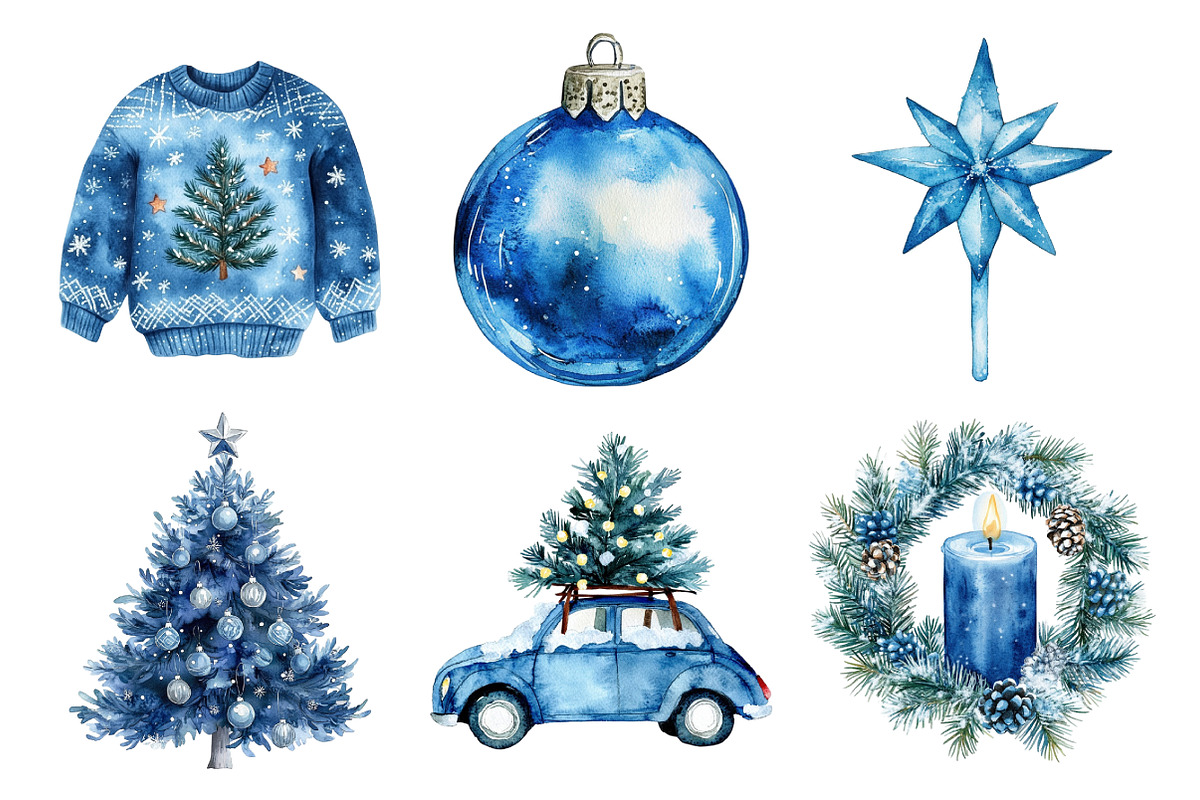 Blue Christmas Clipart, an Illustration by Daily.Designs (Photo 5 of 5)
