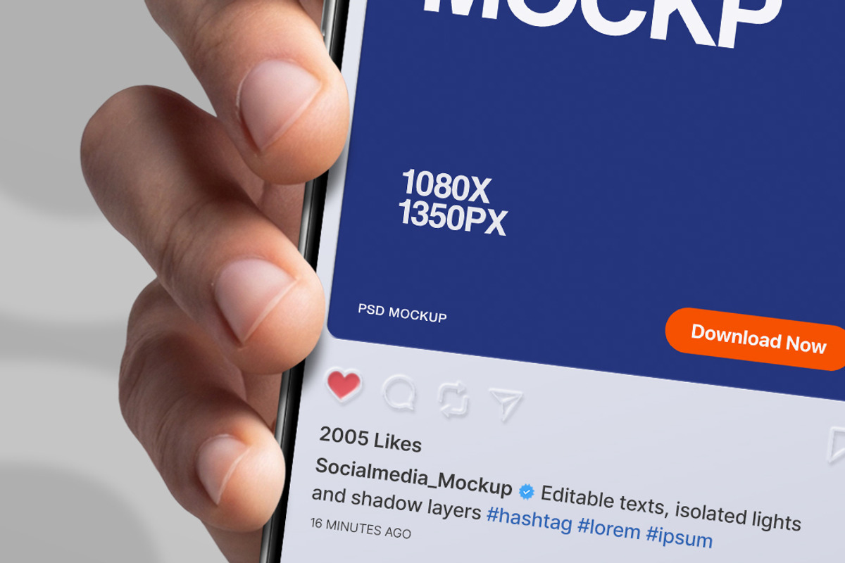 Instagram Post Mockup - Man Showing, an iPhone Mockup by Avelina Studio (Photo 3 of 3)