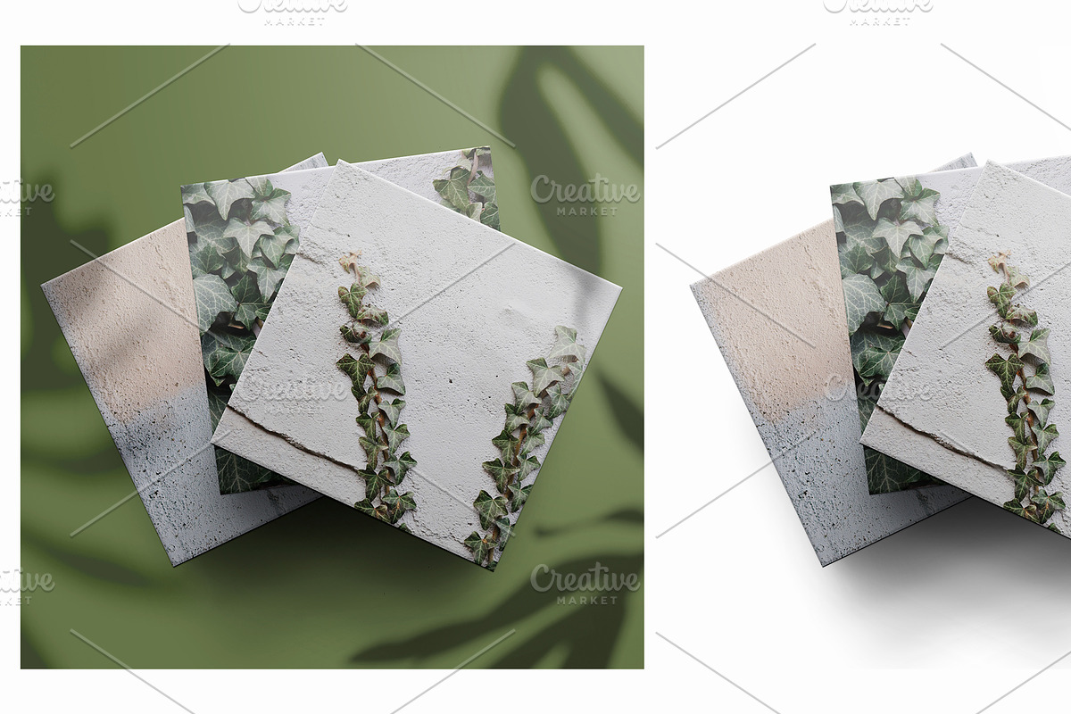 SET of 4 SQUARE COASTERS, a Product Mockup by Moonlight Creative (Photo 2 of 9)