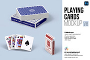 Playing Cards Mockup v.8 - 8 views, an Advertising Mockup by Illusiongraphic (Thumbnail 1 of 22)