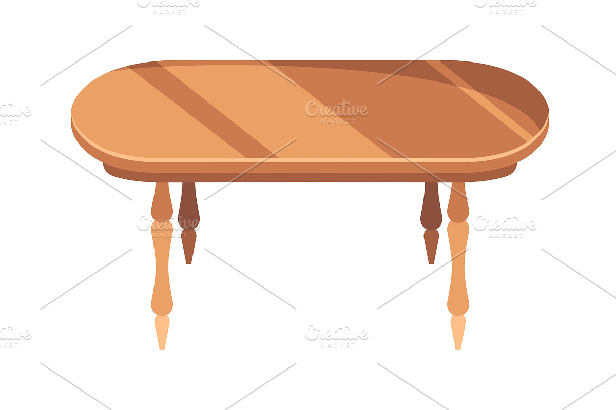 Table furniture of wood, interior, an Object Illustration by the8monkey