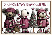 Christmas-bear-clipart, an Illustration by cherrydesign (Thumbnail 1 of 3)