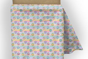 Happy Face & Daisy Seamless Pattern