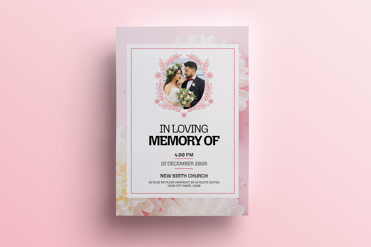 Floral Wedding Invitation Template, an Invitation Template by Creatiya Type (Photo 4 of 6)