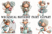 Whimsical Birthday Fairy Clipart, an Illustration by OK Design (Thumbnail 2 of 6)