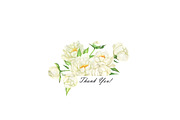 White peonies watercolor clipart, an Illustration by OlDm_Shop (Thumbnail 10 of 10)
