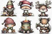 Grumpy Christmas Forest Clipart, an Illustration by Craft Nest (Thumbnail 6 of 6)