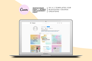 Minty Mint, Instagram Template Canva