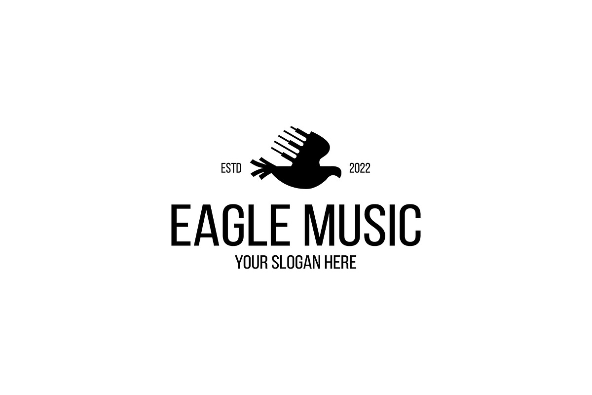Eagle With Piano Music Logo, a Branding & Logo Template by juliawan