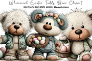 Whimsical Easter Teddy Bear Clipart, an Illustration by Black Bird Studio (Thumbnail 1 of 5)