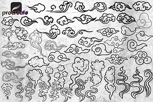 160 Clouds Stamp Brushes Procreate