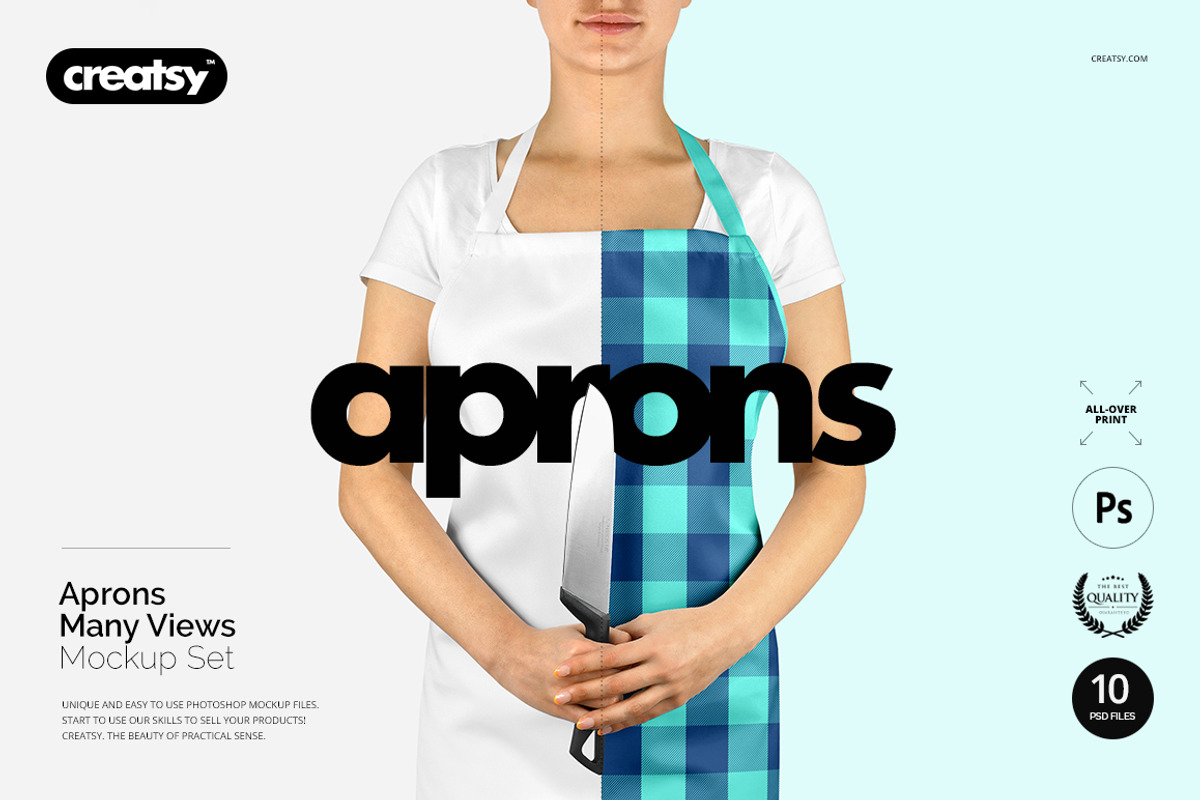 Apron Many Views Mockup Set, a Household Mockup by creatsy4 (Photo 1 of 12)