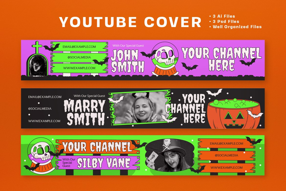 Halloween Youtube Cover, a Social Media Template by graphicook (Photo 2 of 3)