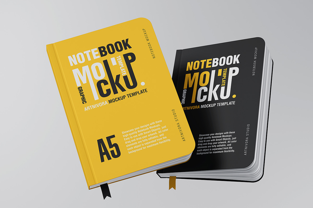 Notebook Mockup Sets, an Advertising Mockup by Artnivora.Std (Photo 4 of 4)
