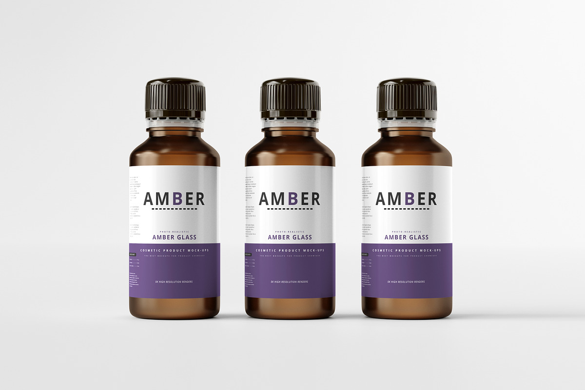 7 in 1 Amber Glass Cosmetic Bundle, a Cups & Container Mockup by pmvch (Photo 10 of 106)