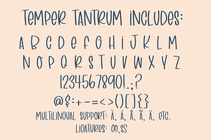 Temper Tantrum,Cute Handwritten Font