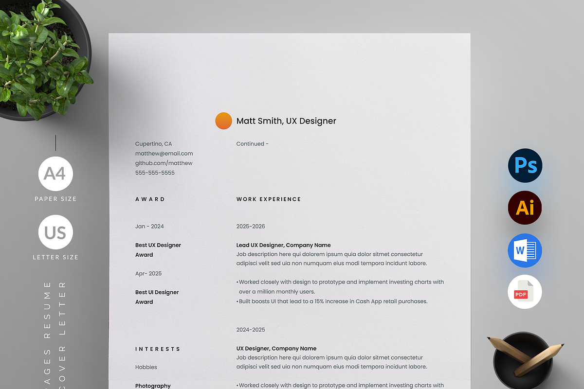 Resume/CV, a Resume Template by Reuix Studio (Photo 2 of 5)