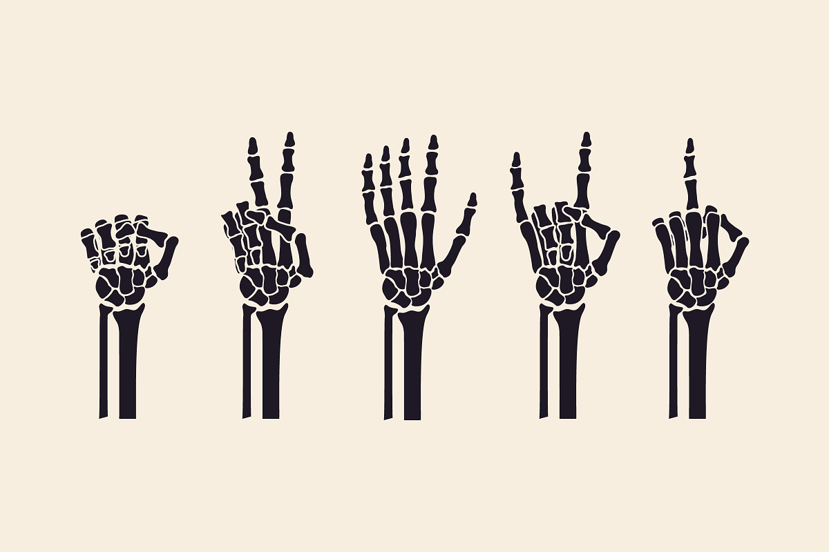 Skeletons icons. Skeleton hands, an Object Graphic by DenysHolovatiuk (Photo 3 of 6)