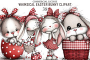 Whimsical Easter Bunny Clipart, an Illustration by designcity5 (Thumbnail 1 of 5)