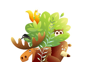 Forest Animals In Woods Collection