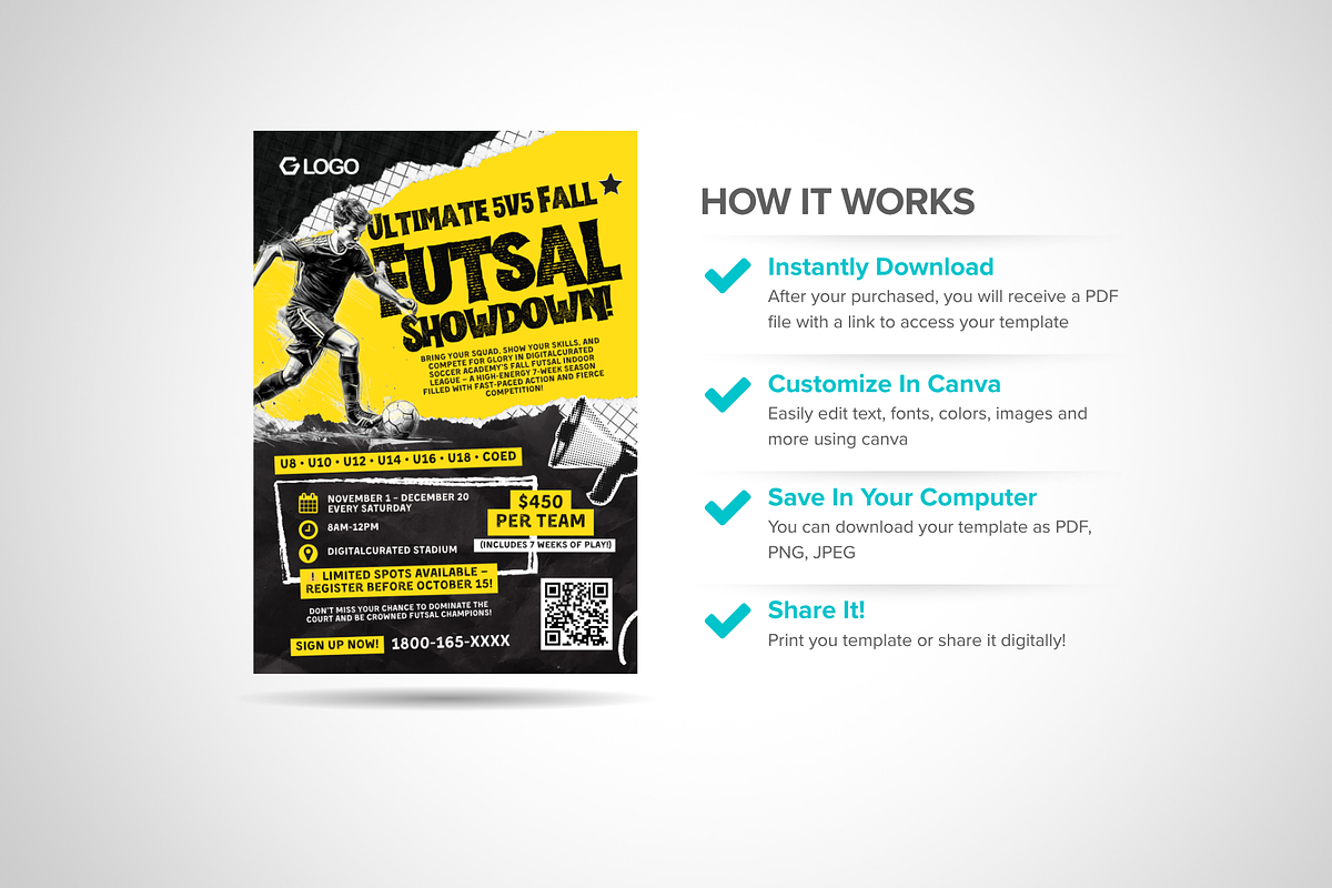 Canva Futsal Tournament Flyer, a Flyer Template by antyalias store (Photo 3 of 5)