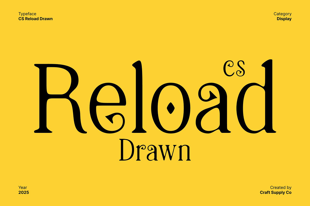 CS Reload Drawn, a Serif Font by Craft Supply Co. (Photo 1 of 8)