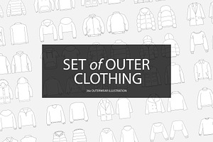 Set of Outerwear Illustration, a Graphic by freeject.net