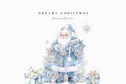 Christmas Blue Watercolor Dreamy Set, a Seasonal Illustration by studioequinox (Thumbnail 10 of 10)