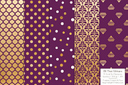 Gold Foil Digital Papers in Plum, a Pattern Graphic by Amanda Ilkov (Thumbnail 3 of 4)