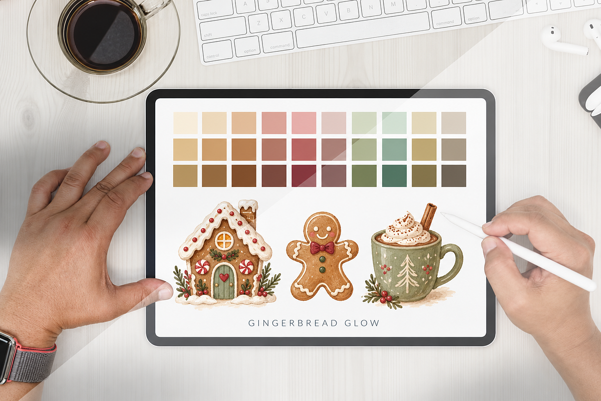 Gingerbread Glow Procreate Palette, a Decorative Illustration by Colorsfav (Photo 2 of 3)
