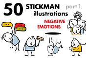 Cartoon negative emotions set 1., a Graphic by eka panova (Thumbnail 1 of 5)