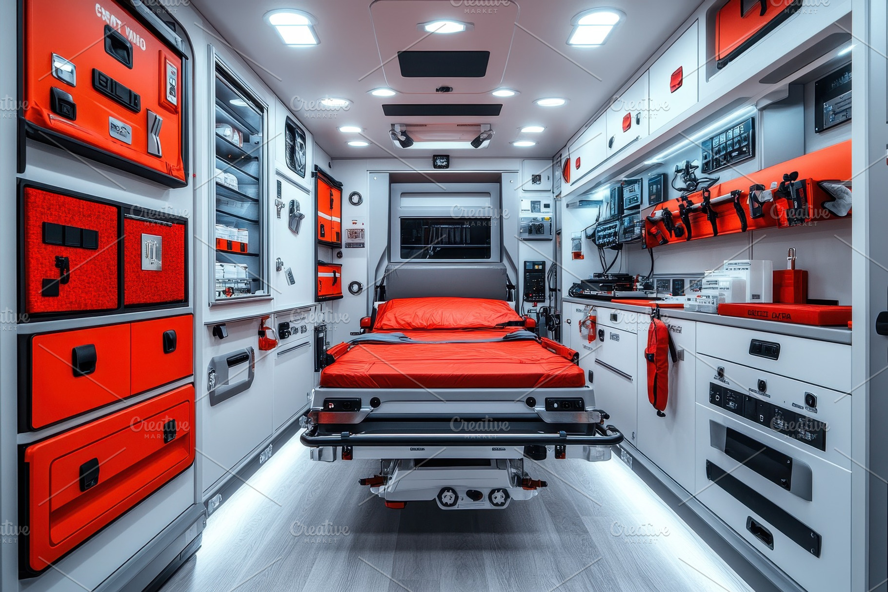 Modern emergency medical vehicle int, a Photo by Tanuart