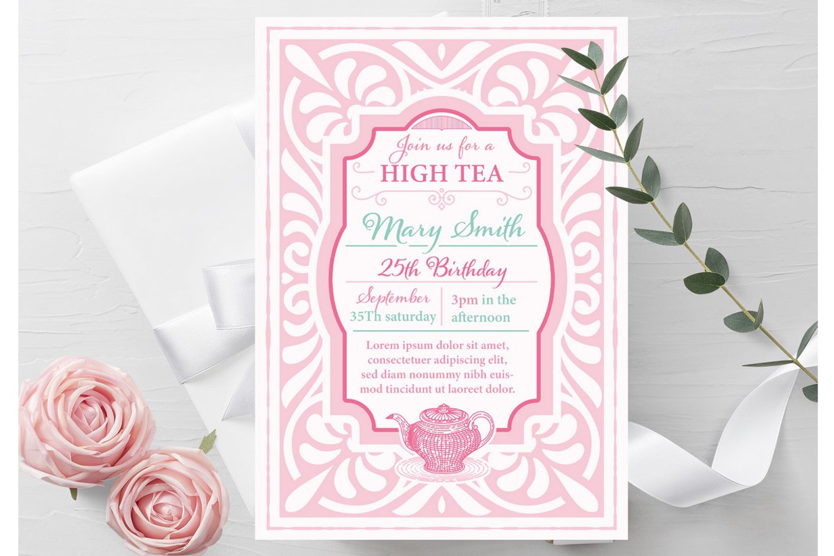 Vintage Birthday Party Poster, a Product Mockup by OneVectorStock