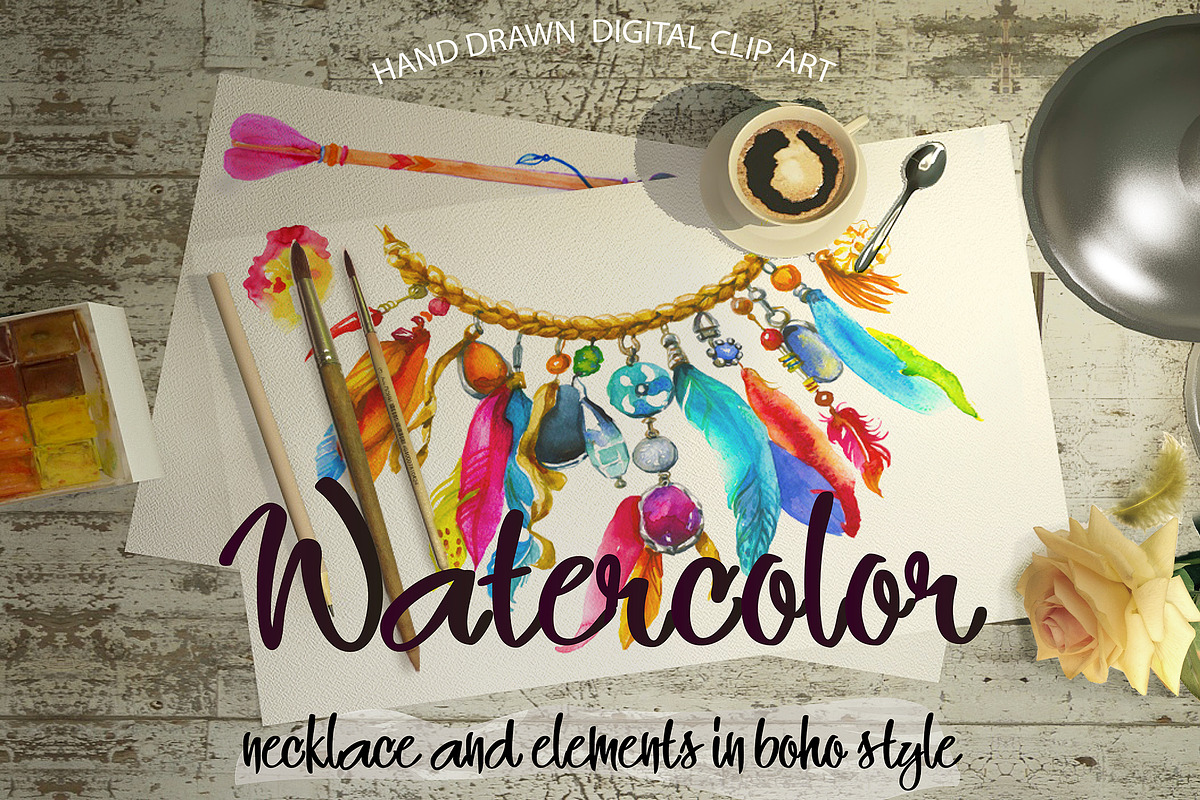 Watercolor boho collection, an Illustration by Eve Farb (Photo 1 of 5)