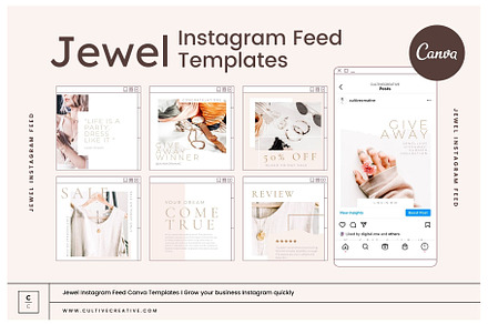Jewel Instagram Feed Canva Templates