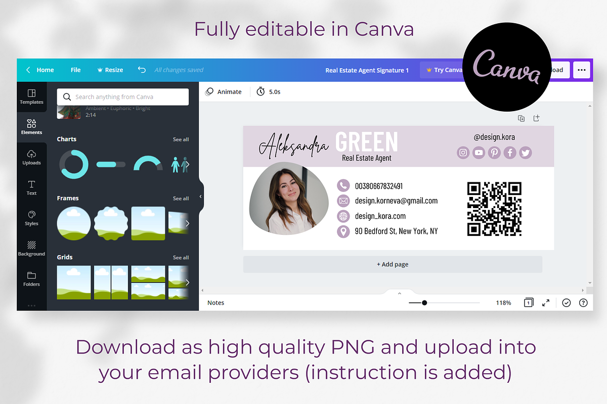 Email signature template Canva, an Email Template by DesignKora (Photo 3 of 5)